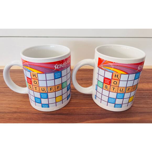 Scrabble Game "Coffee Break / Hot Stuff" Mugs (2) - Picture 4 of 14